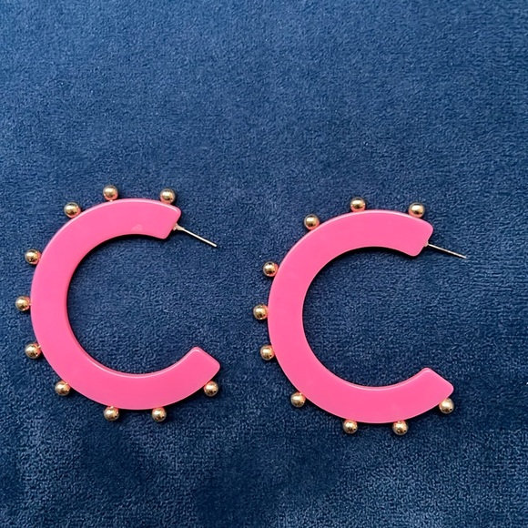 Jewelry - Vintage pink spike Hoops